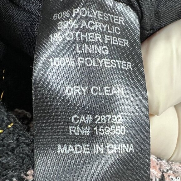 Maison d' Amelie Paris NEW Womens 6 Pink Black Tweed Mini Skirt Clueless Preppy - Picture 11 of 12